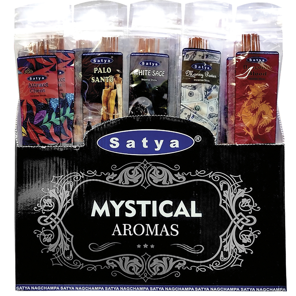 MYSTICAL AROMAS 10" INCENSE STICKS 12-PACK - DISPLAY OF 72