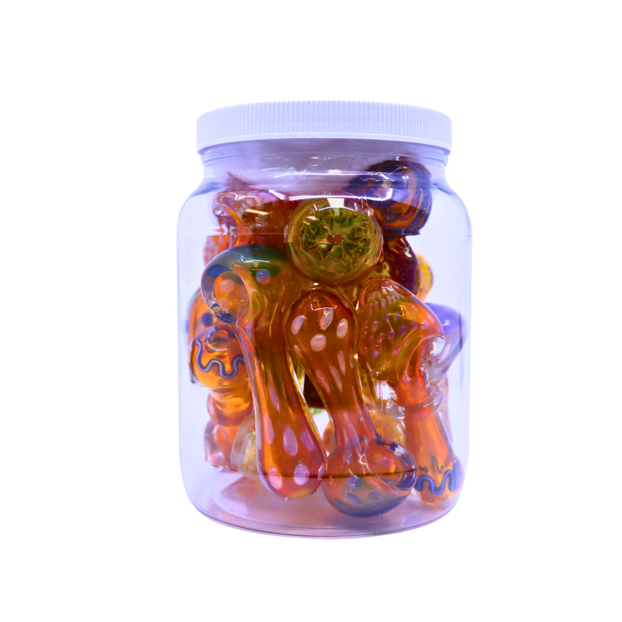 PREMIUM GOLD FUMED HANDPIPE MIX DESIGN 3.5" - JAR OF 16