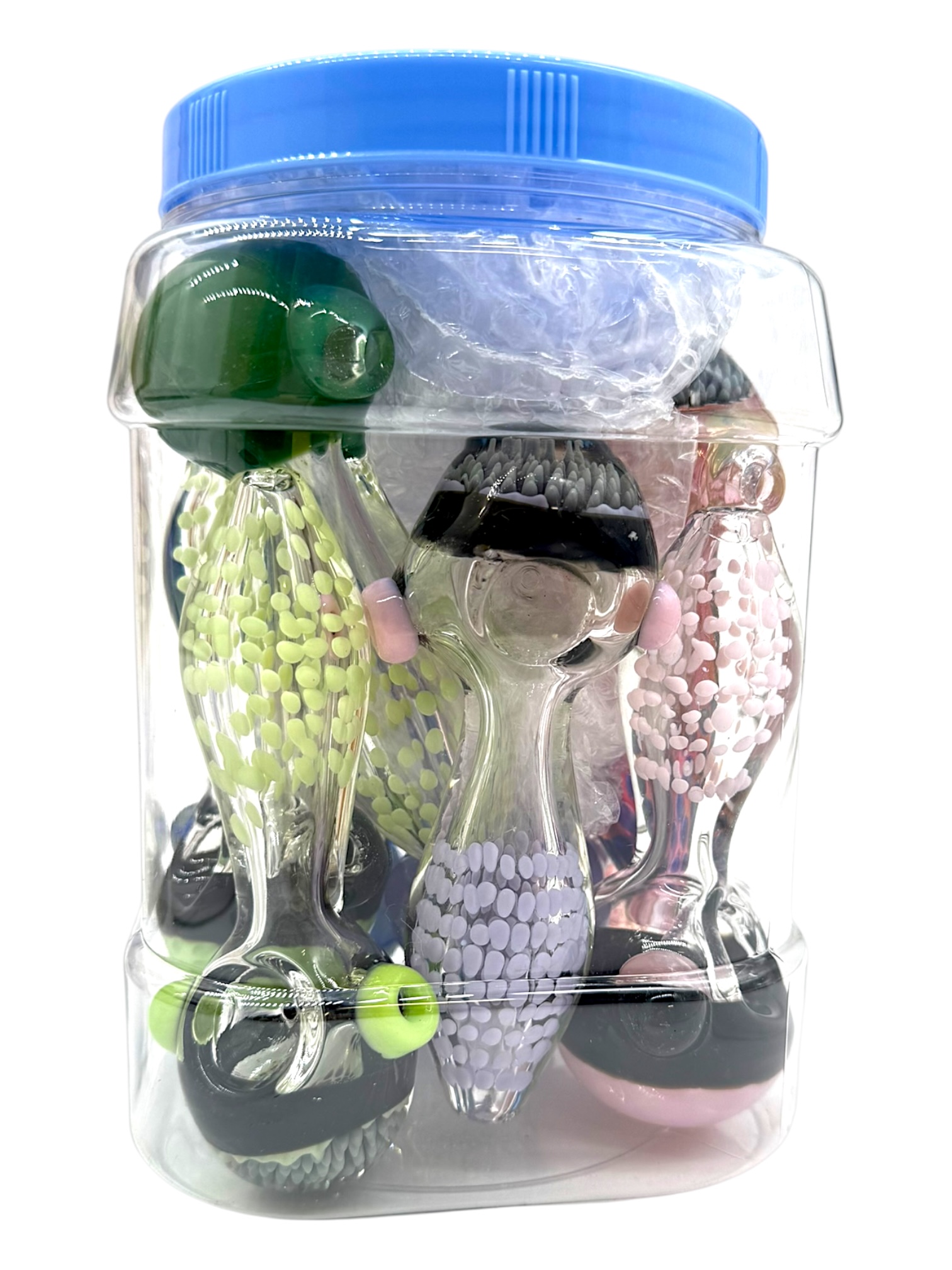 DOUBLE TUBING SPOON HANDPIPE MIX DESIGN 3.5" - JAR OF 10