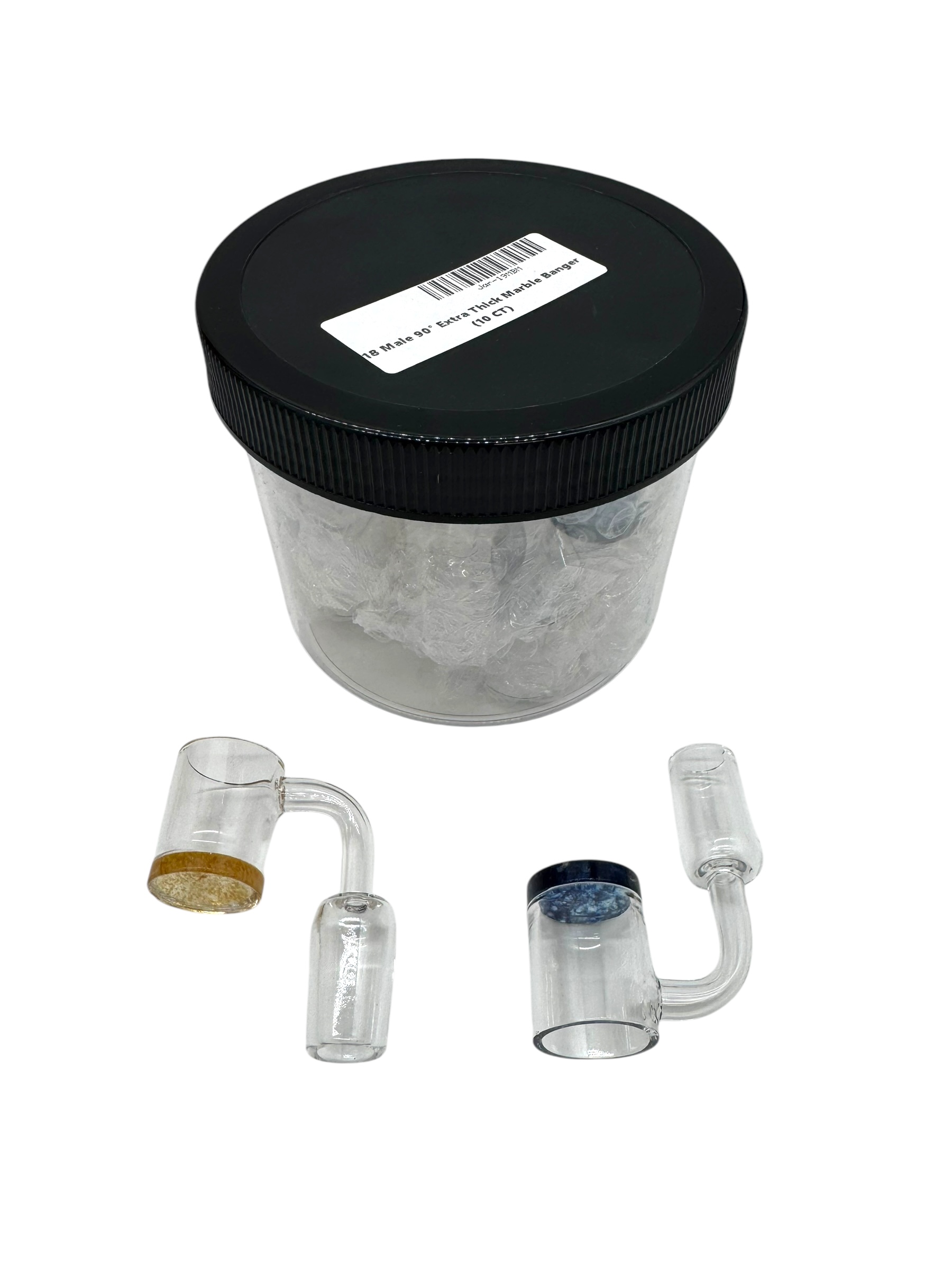 18MM MALE 90 DEGREES EXTRA THICK MARBLE BANGER - JAR OF 10