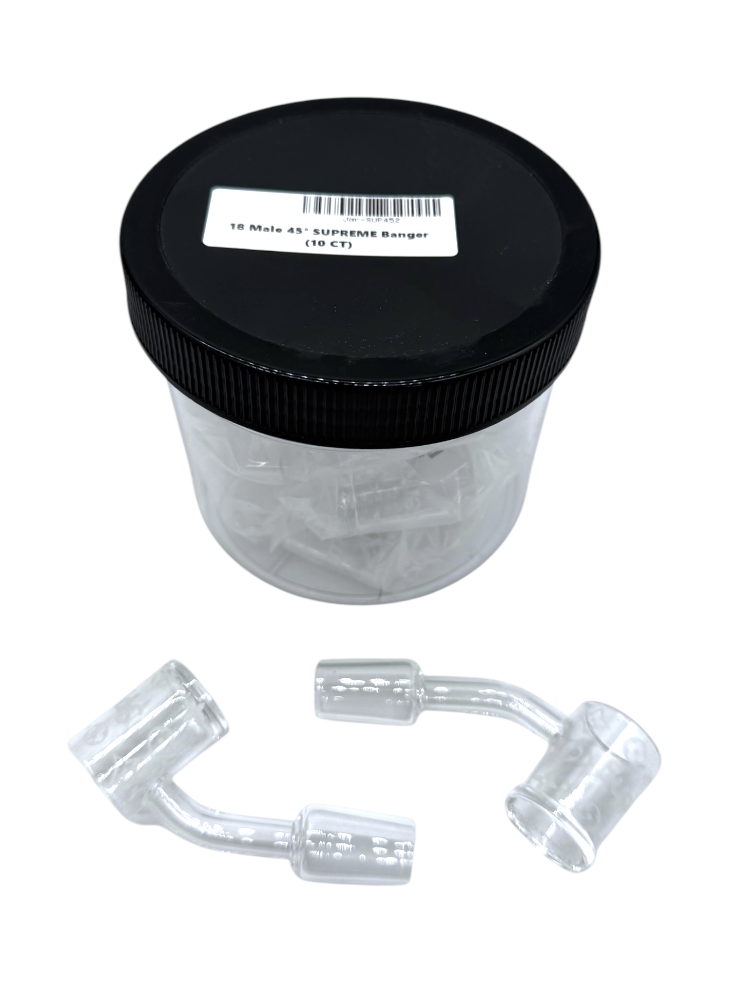 18MM MALE 45 DEGREES SUPREME DESIGN BANGER - JAR OF 10