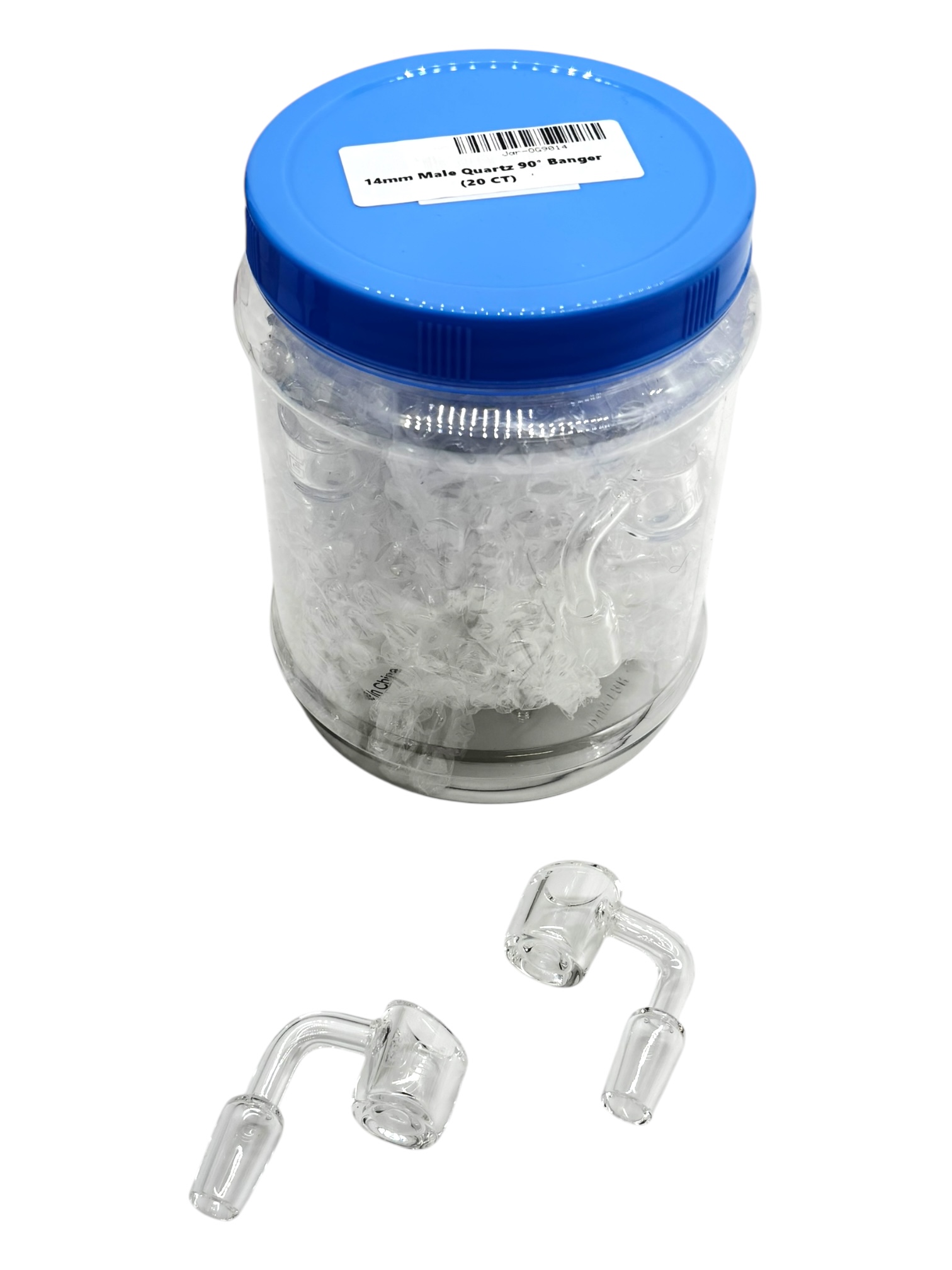 14MM MALE QUARTZ 90 DEGREES BANGER - JAR OF 20