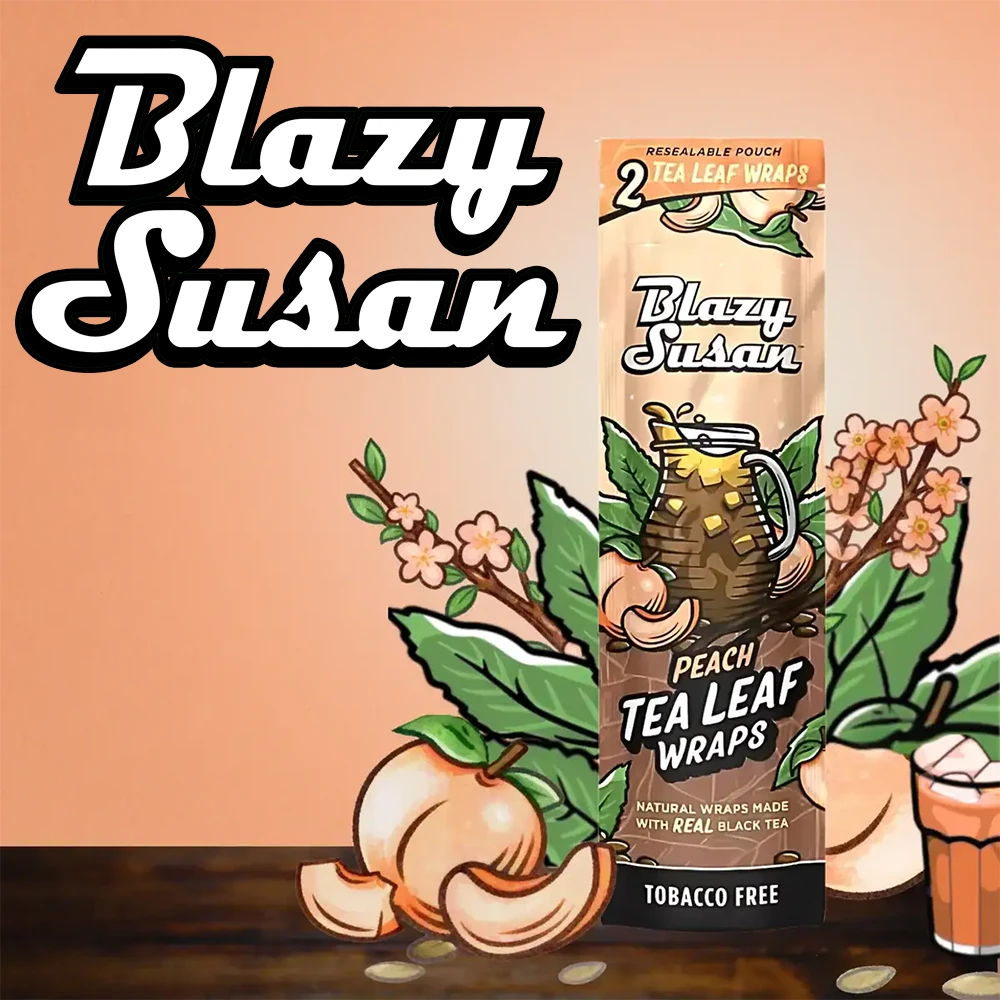 BLAZY SUSAN PEACH TEA WRAPS 2-PACK - DISPLAY OF 25