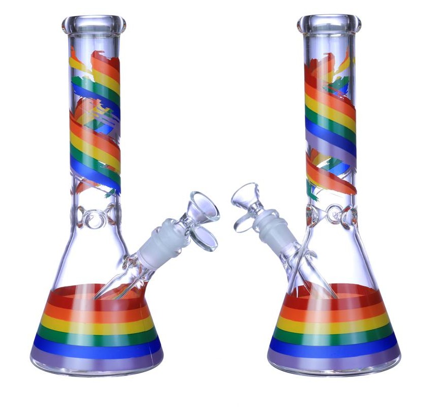 RAINBOW BEAKER WATERPIPE 10"