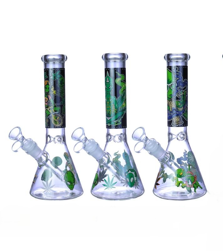 LIGH IN THE DARK ALIENS BEAKER WATERPIPE 10"