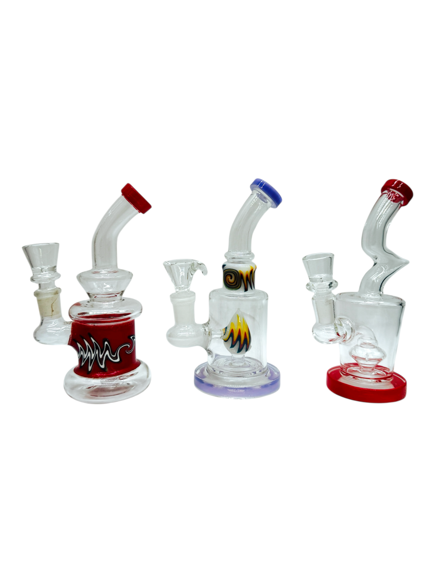 REVERSIBLE WIGWAG DESIGN WATERPIPE ASSORTED COLOR 6"