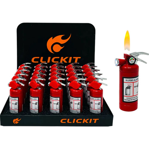 CLICKIT FIRE EXTINGUISHER LIGHTER - DISPLAY OF 25