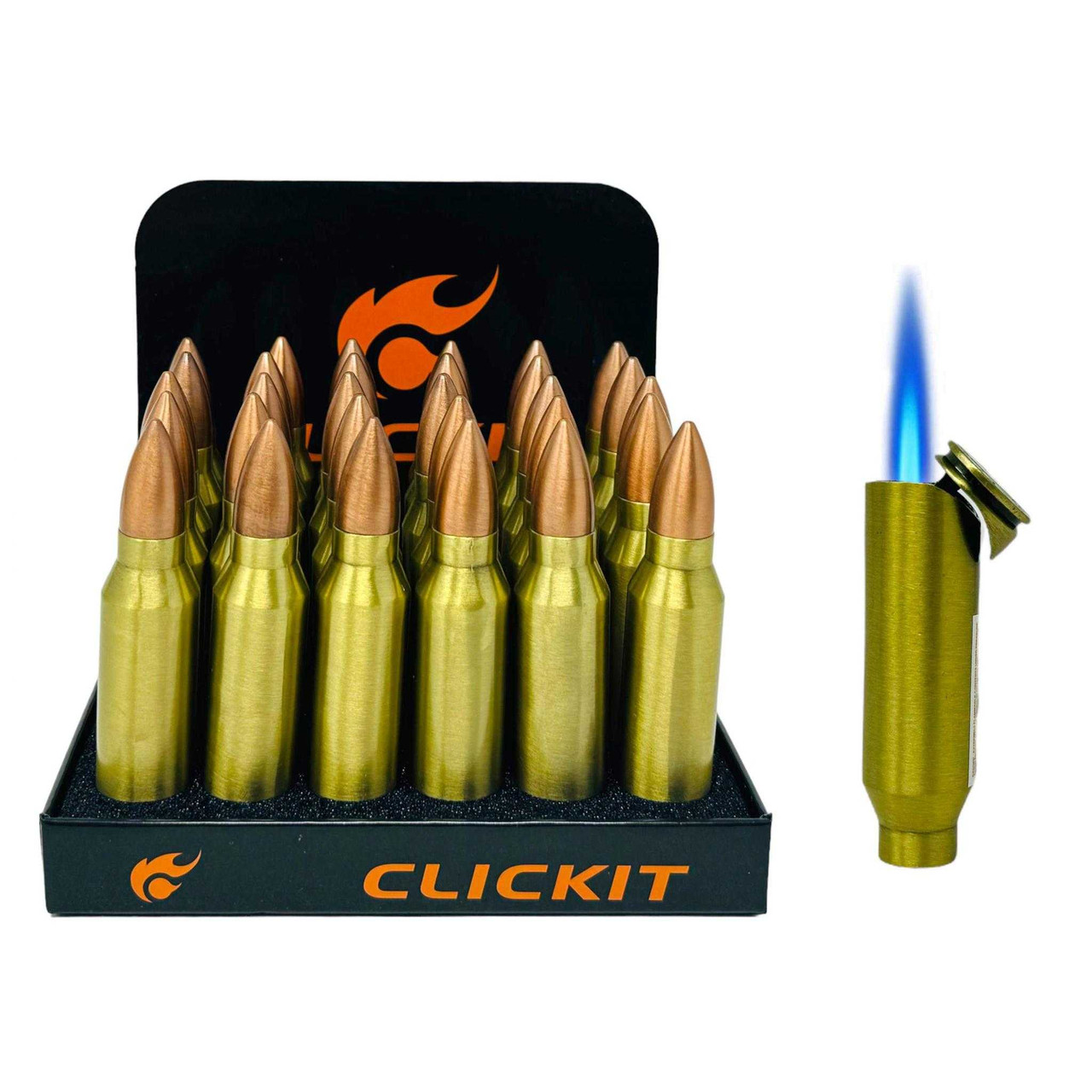 CLICKIT BULLET LIGHTER - DISPLAY OF 30