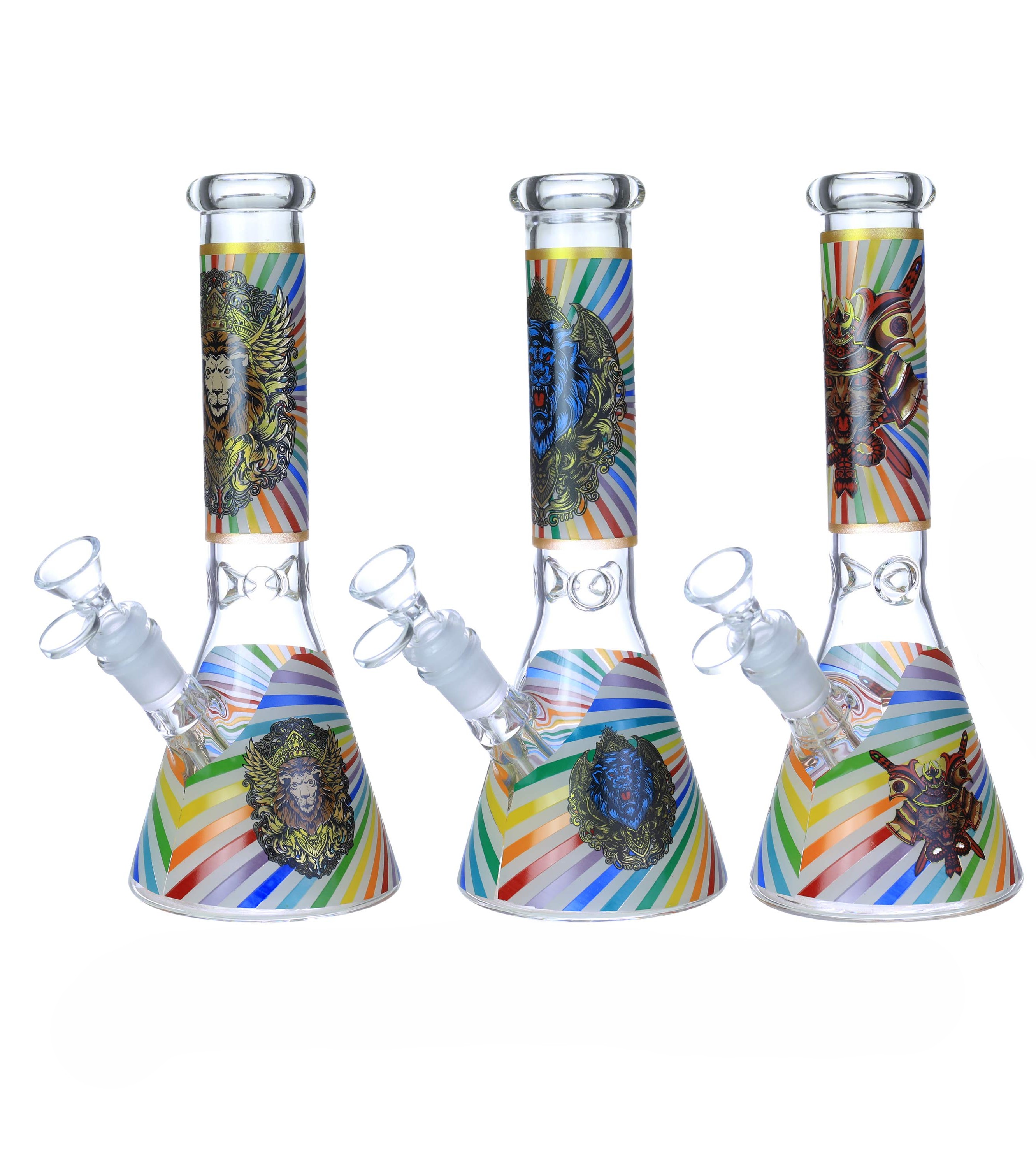 LIGHT IN THE DARK STRIPES BEAKER WATERPIPE 10"