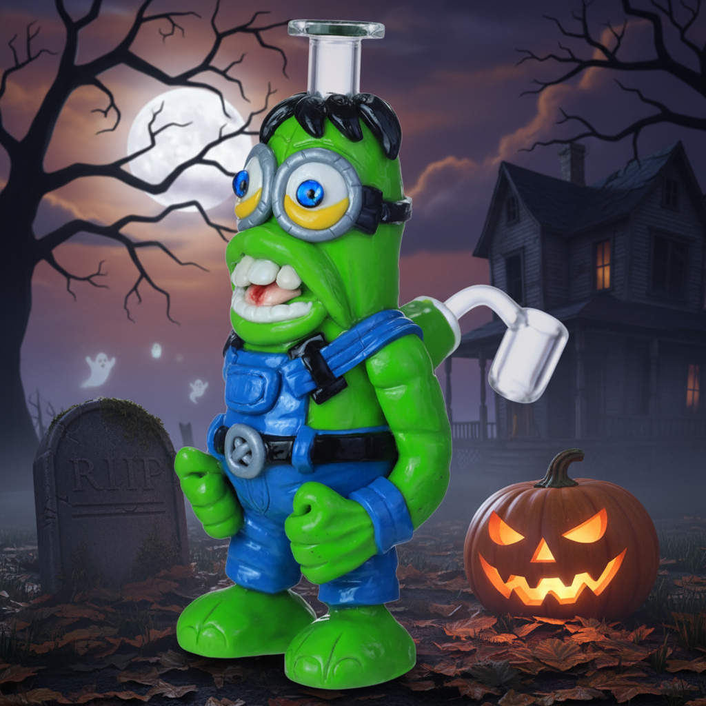 GLOW IN THE DARK HEAVY MONSTER WATERPIPE 7"