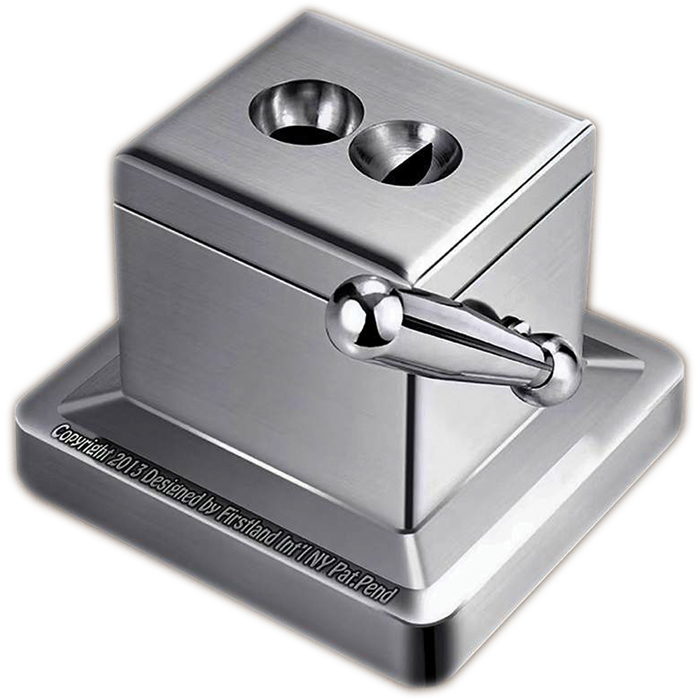 1 STRAIGHT & 1 V MOON TABLE CUTTER - ALLOY SHELL COPPER CHROME PLATING