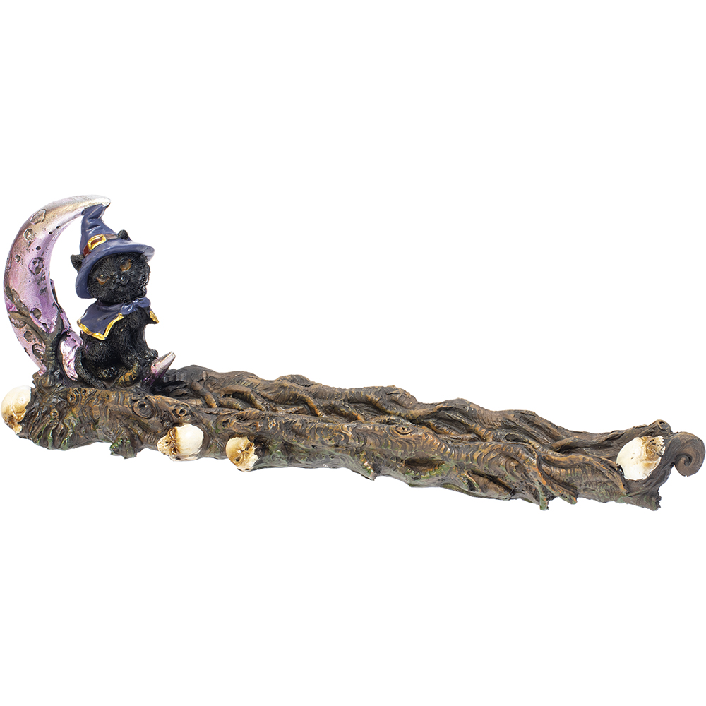 FUJIMA WITCH CAT POLYSTONE INCENSE BURNER