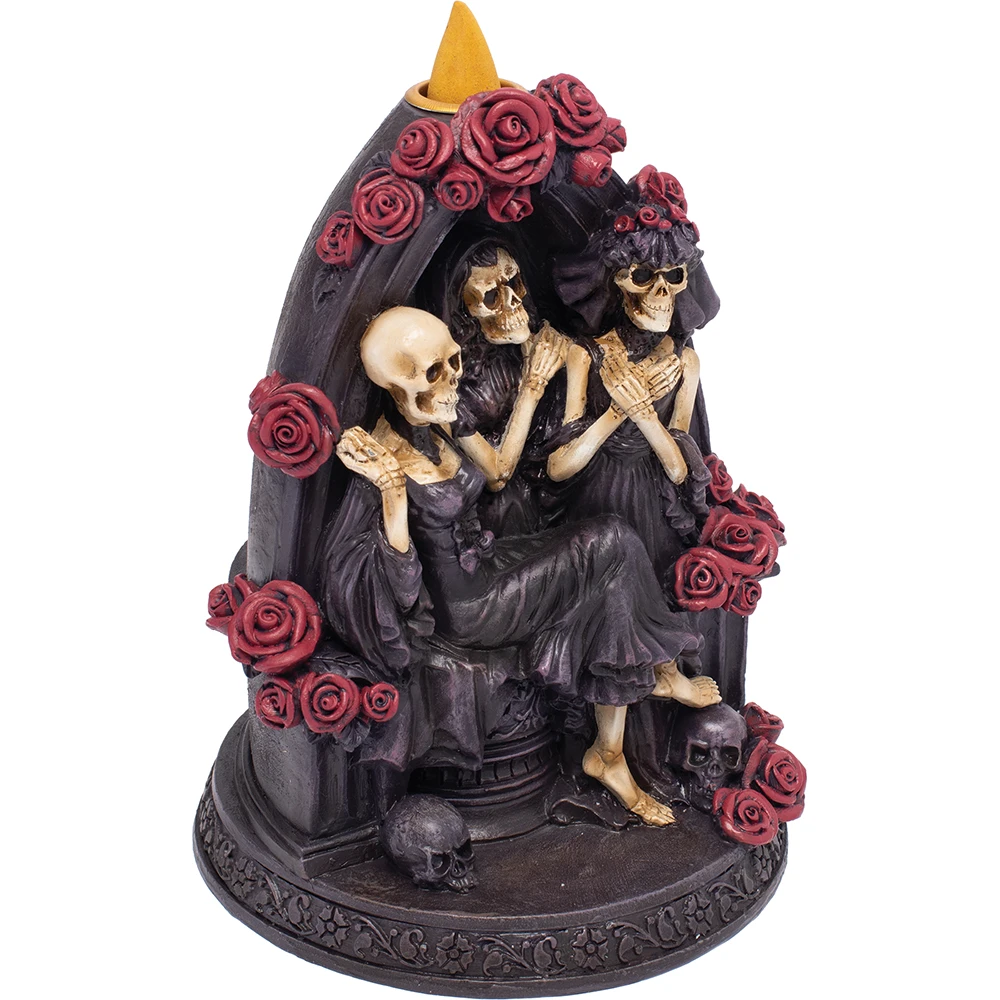 FUJIMA ROSES & SKELETON CONE/INCENSE/TEALIGHT HOLDER