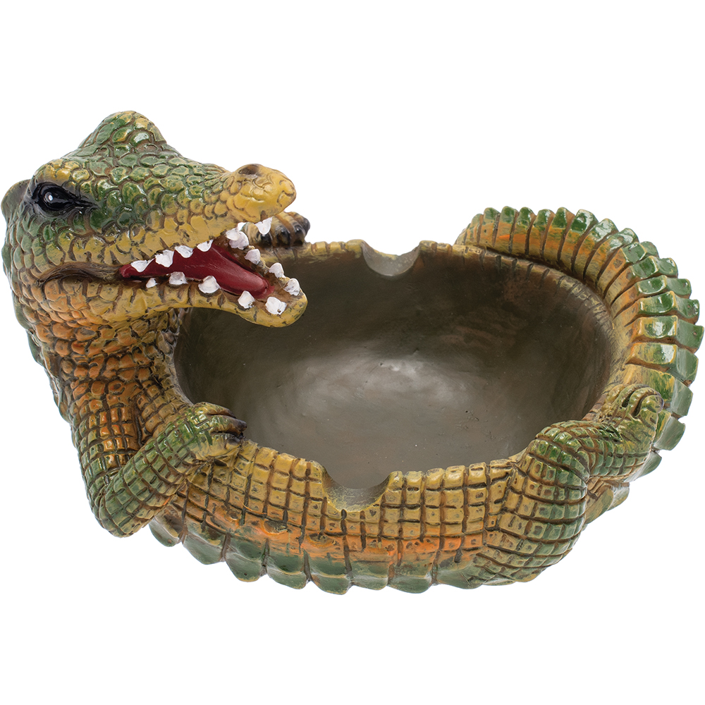 FUJIMA GREEN CROCODILE ASHTRAY 5.6"