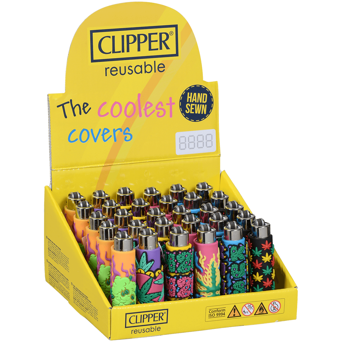CLIPPER CP21 SILICONE POPCOVERS WEEDNESDA LIGHTERS - DISPLAY OF 30