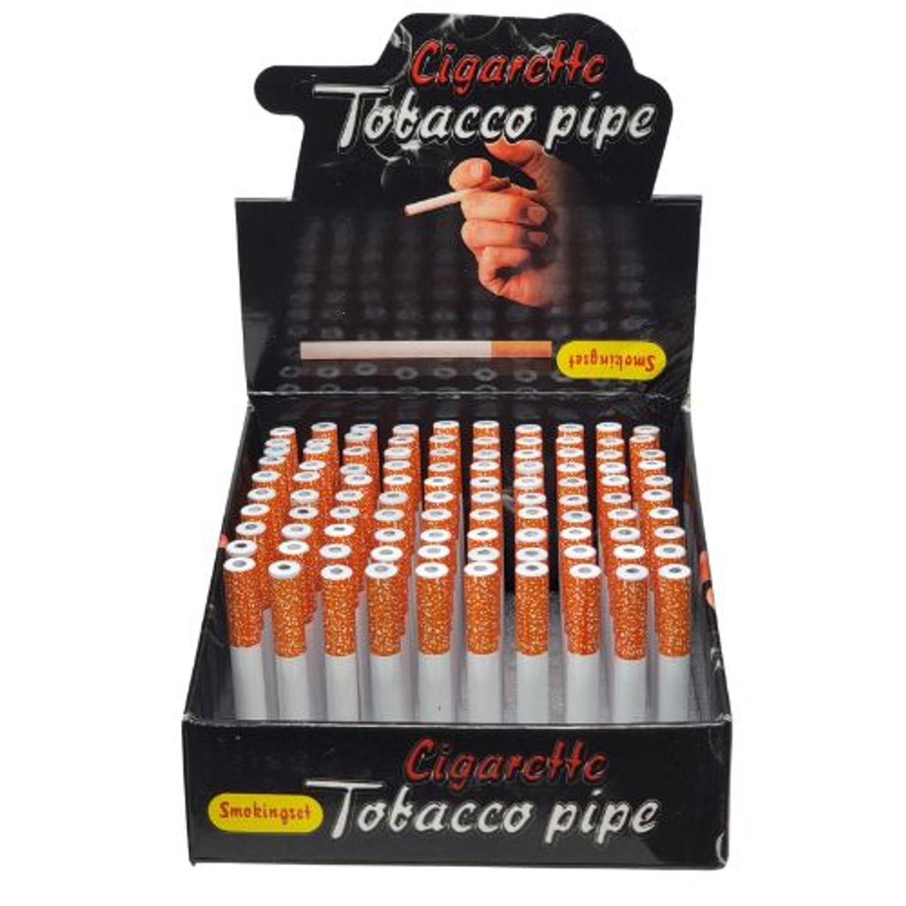 LONG CIGARETTE METAL PIPE METAL ONE HITTER - DISPLAY OF 100