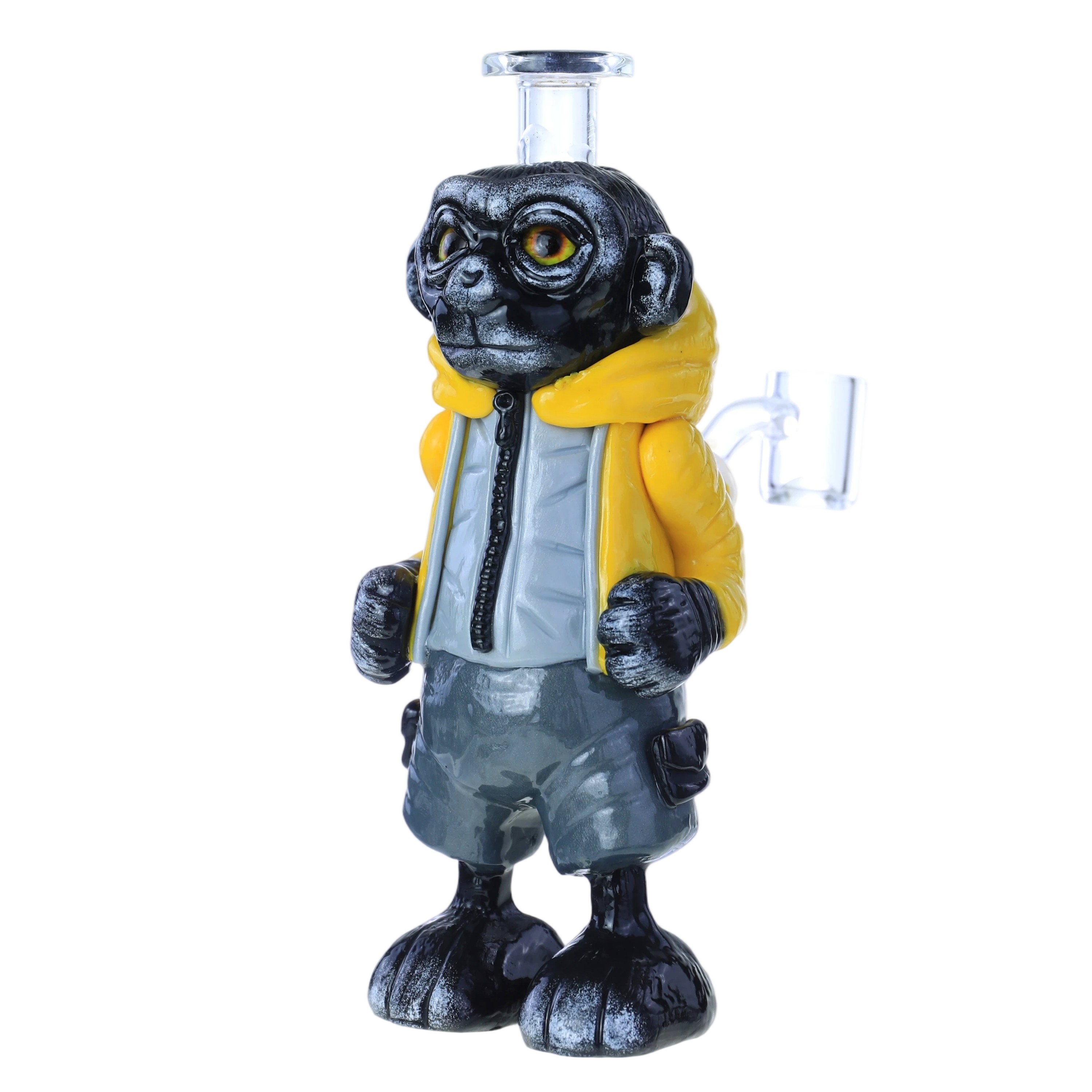 CHIMPANZEE LIGHT IN THE DARK GLASS WATERPIPE 7"