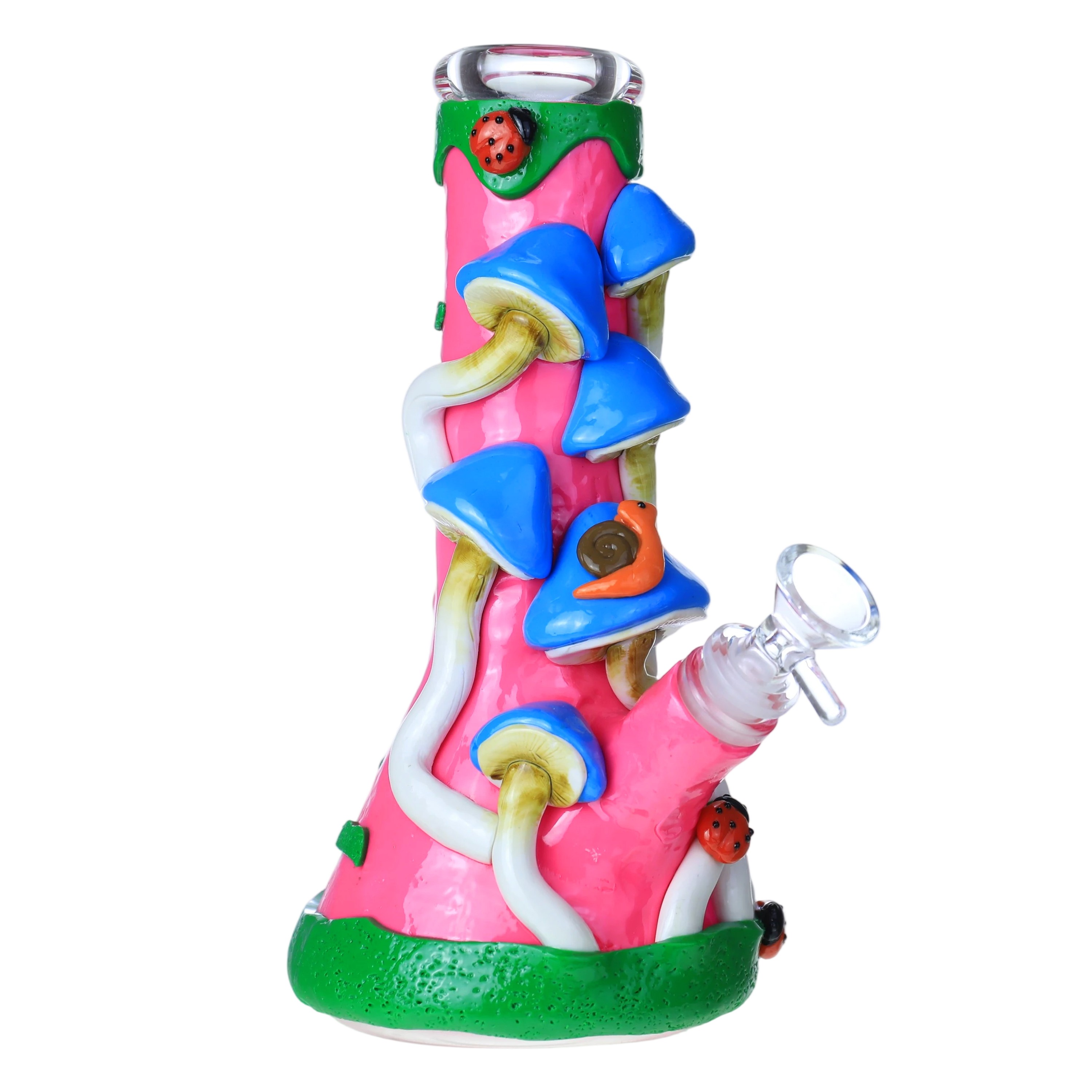 HANDCRAFTED MUSHROOM GLASS WATERPIPE 10"