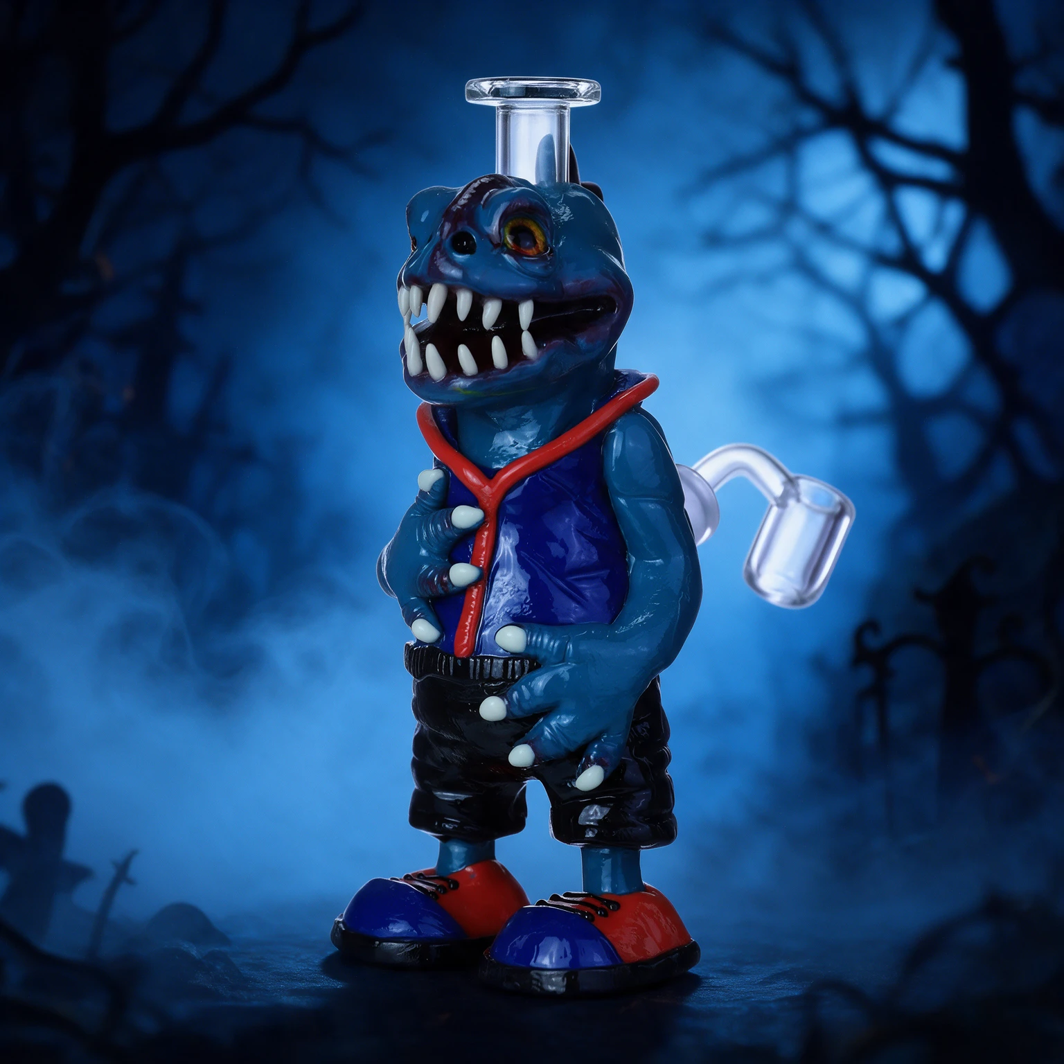 MONSTER FIGURE GLASS WATERPIPE 7"