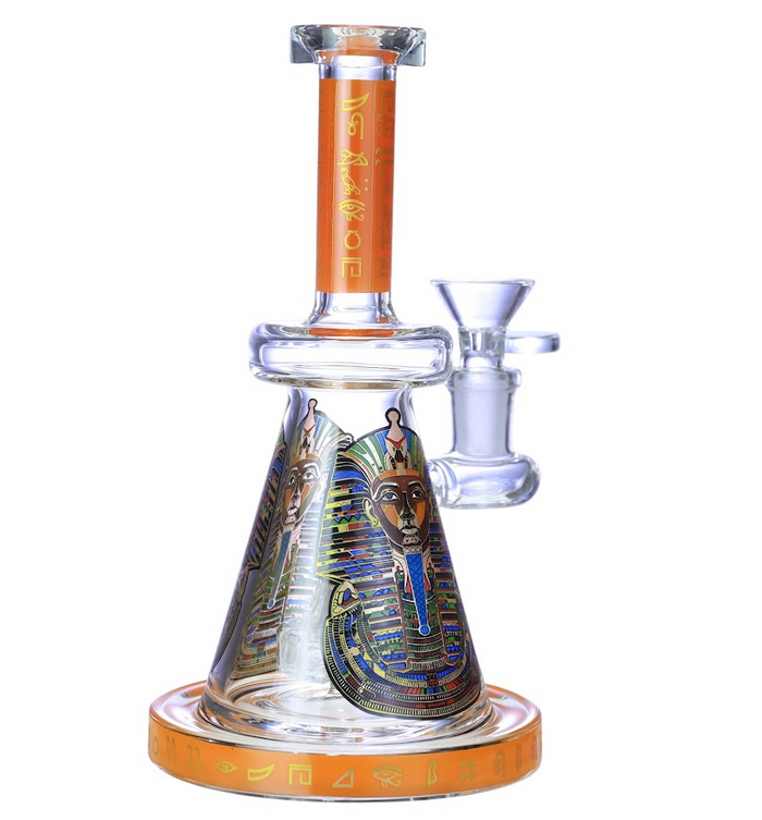 EGYPTAIN ART GLASS WATERPIPE 7"