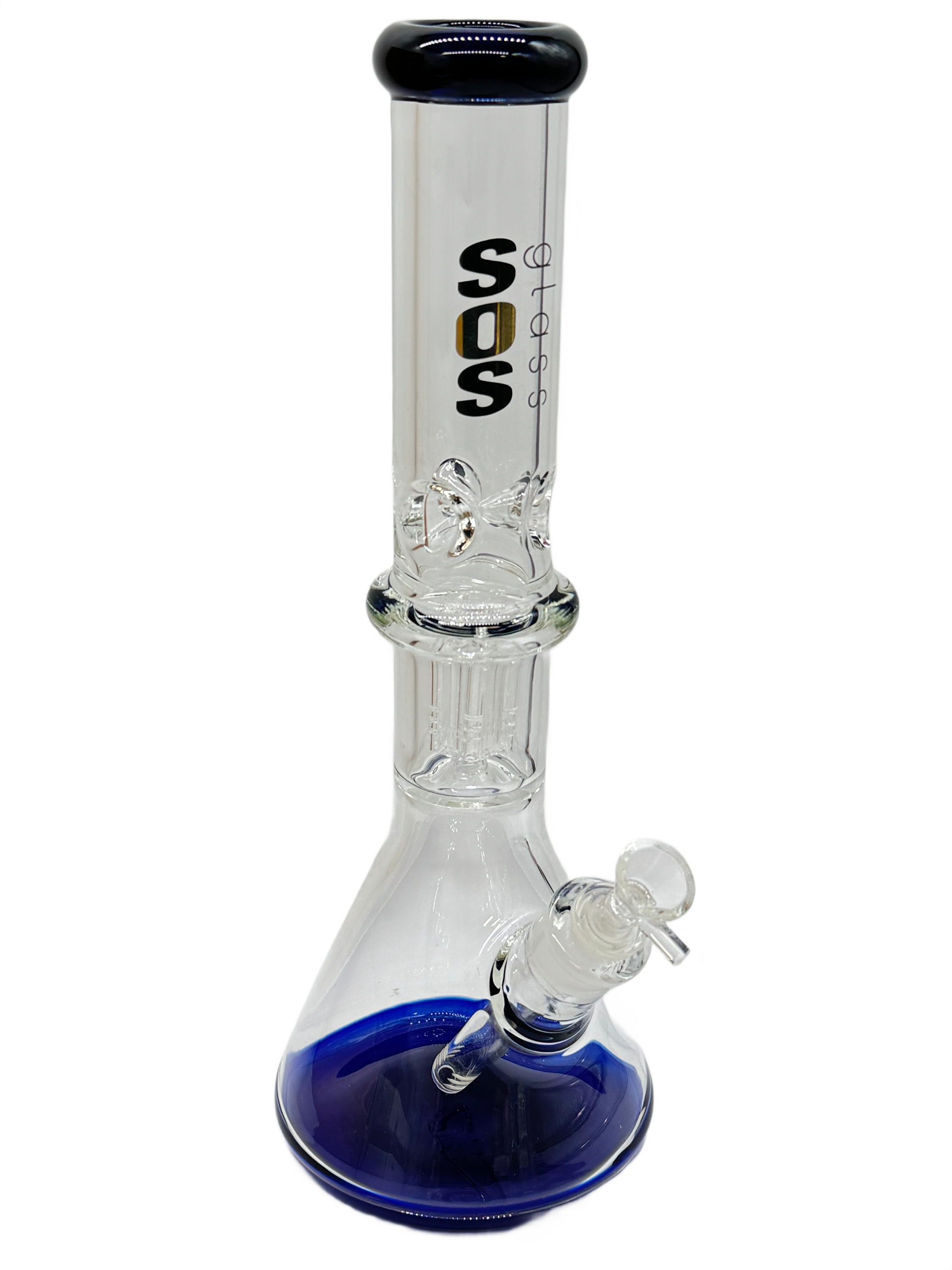 SOS GLASS TREE PERC BEAKER WATERPIPE 18" (SOS1213)