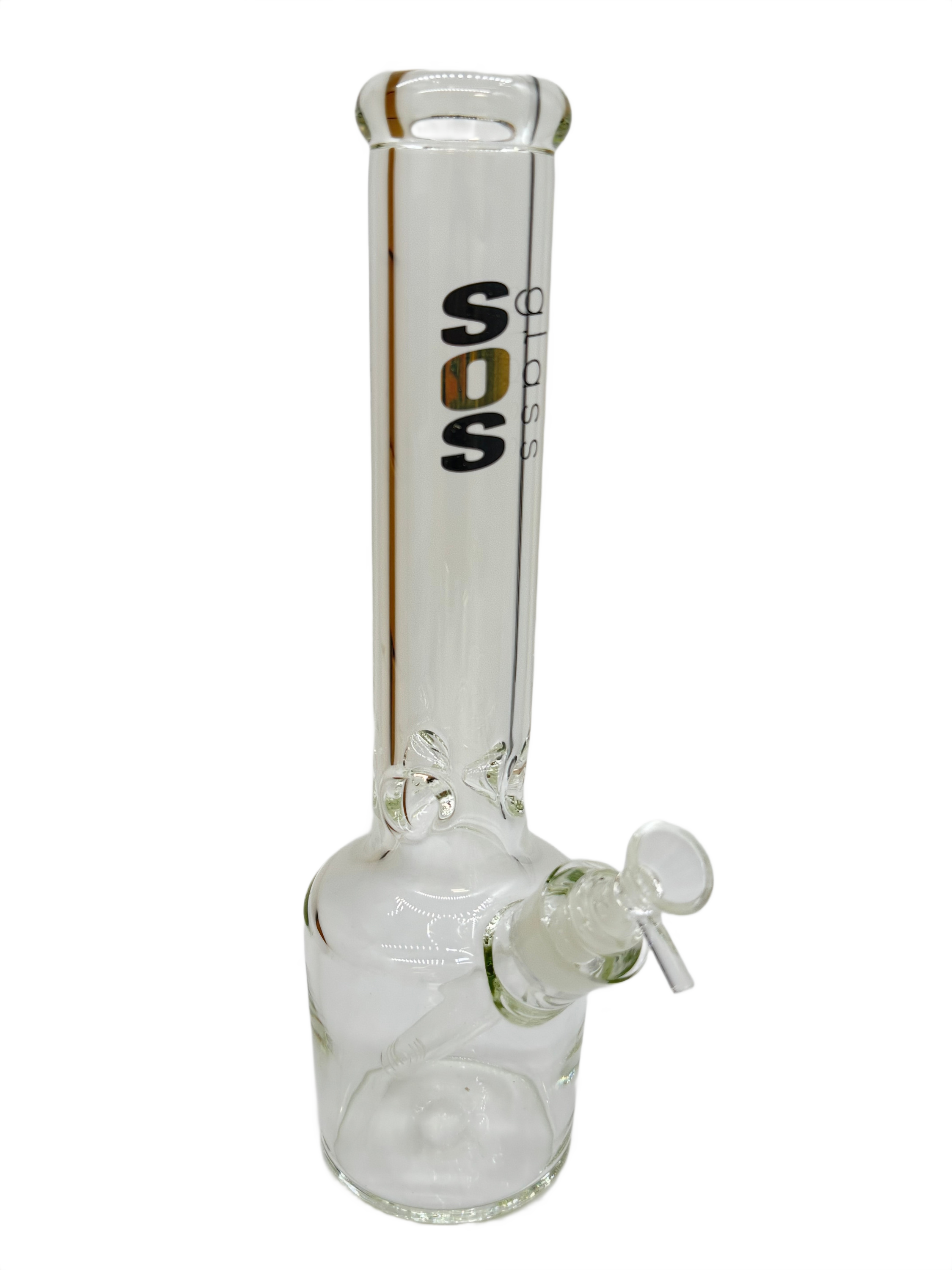 SOS GLASS HEAVY CLEAR GLASS WATERPIPE 14"