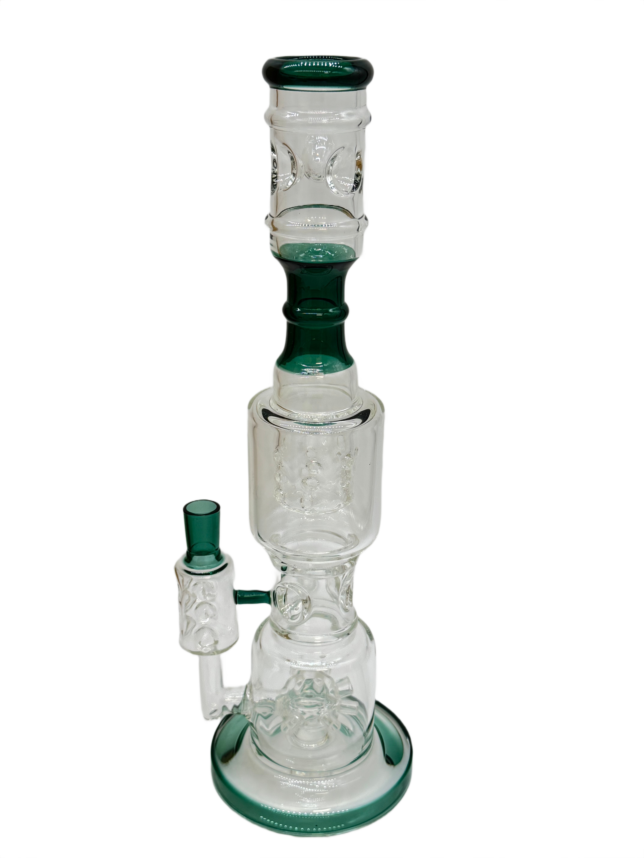 MULTI PERC AND ASH CATCHERS GLASS WATERPIPE 14"