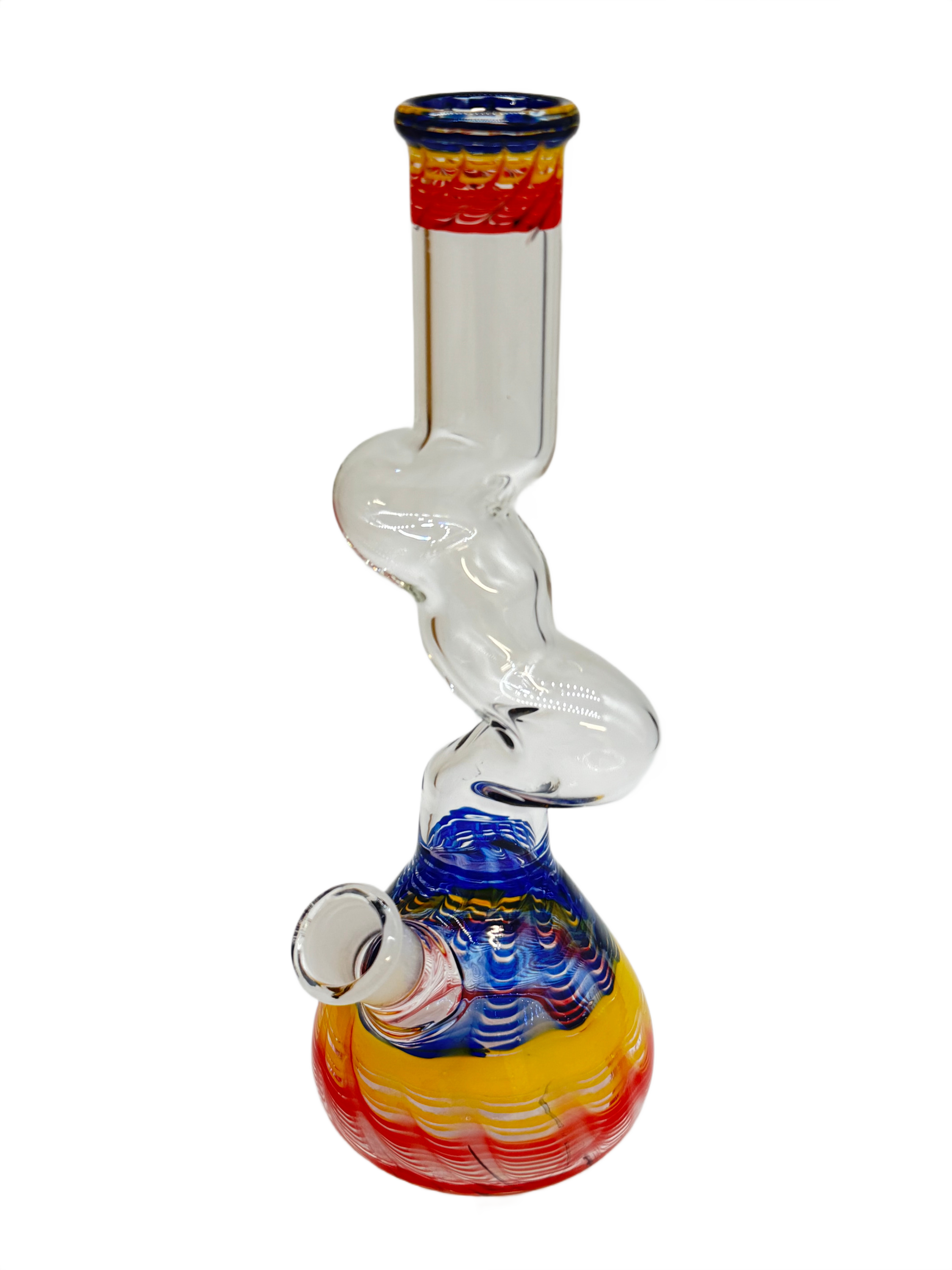ZIGZAG NECK TIE DYE WATERPIPE 10"