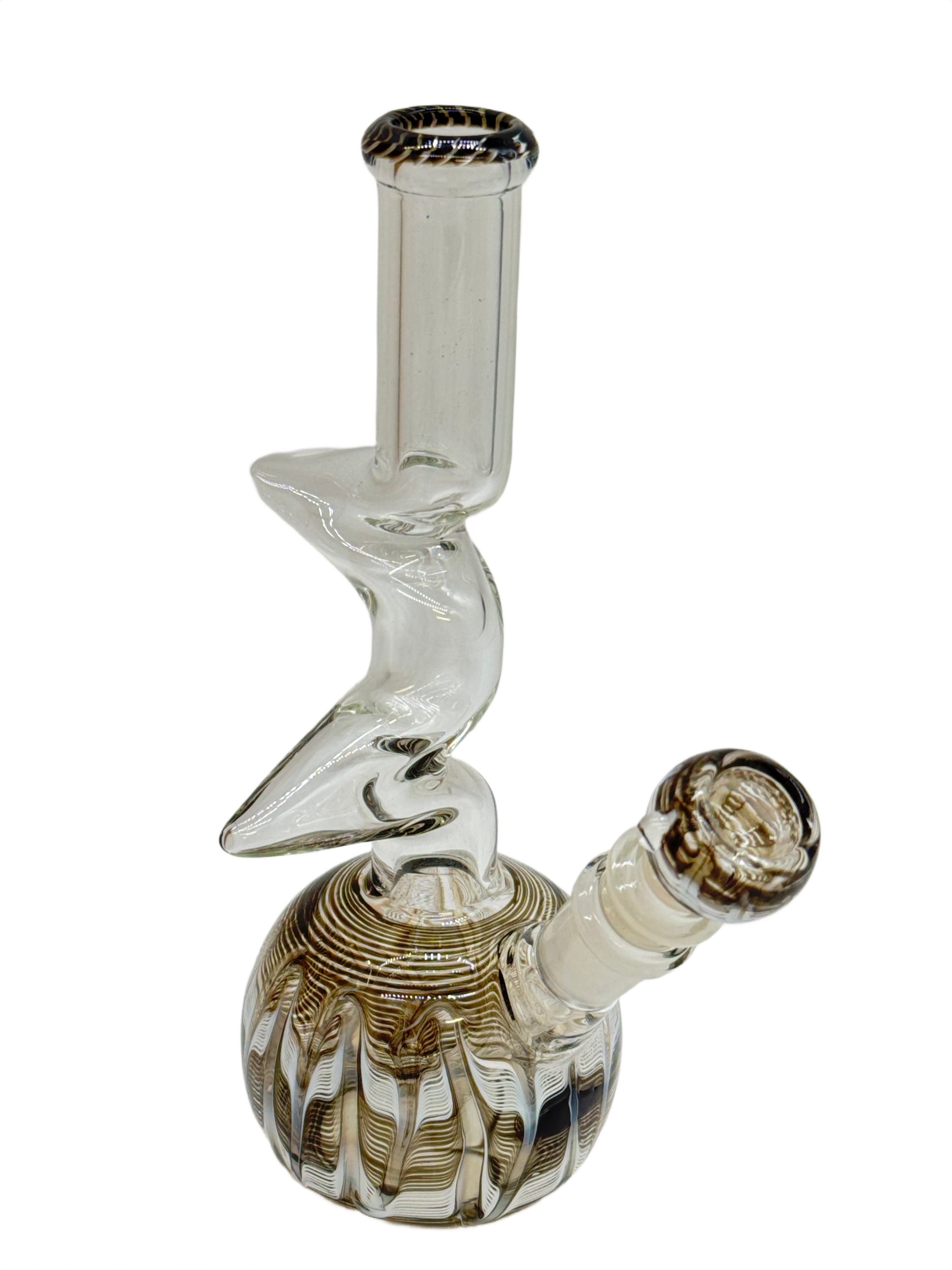 ZIGZAG NECK WITH ART BASE WATERPIPE 8"