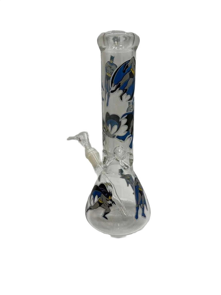 BATMAN STICKERS BEAKER GLASS WATERPIPE 12"