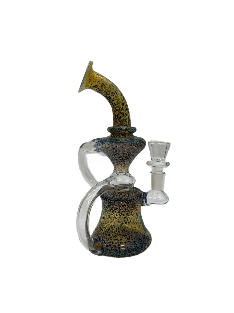 FUMED CONE RECYCLER GLASS WATERPIPE 9"