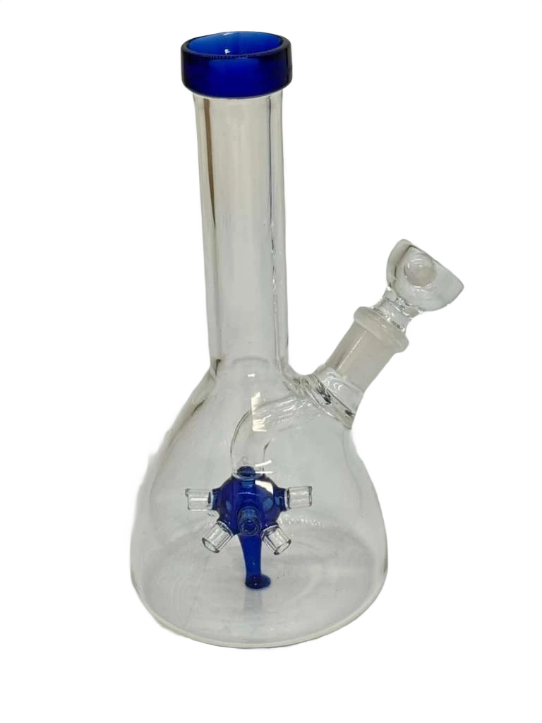 ASSORTED DESIGN PERC DOWNSTEM GALSS WATERPIPE 7"