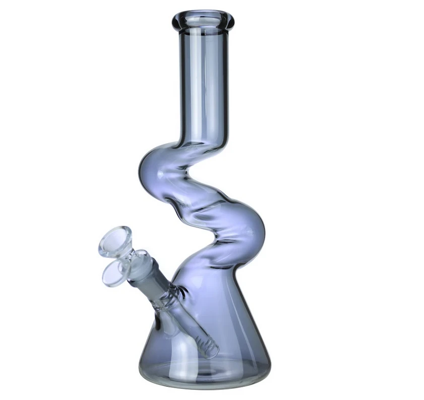 DOUBLE ZONG BEAKER GLASS WATERPIPE 11"