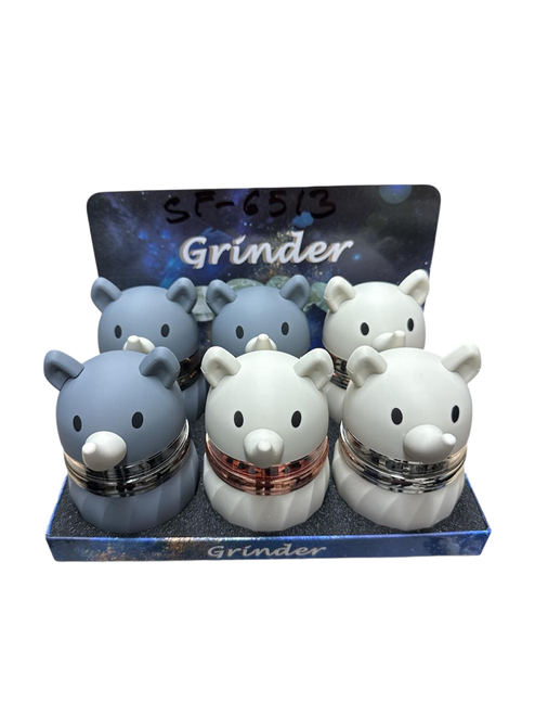 CUTE ELEPHANT 4 PARTS GRINDER MULTI COLOR (GT-9627BA) - DISPLAY OF 6