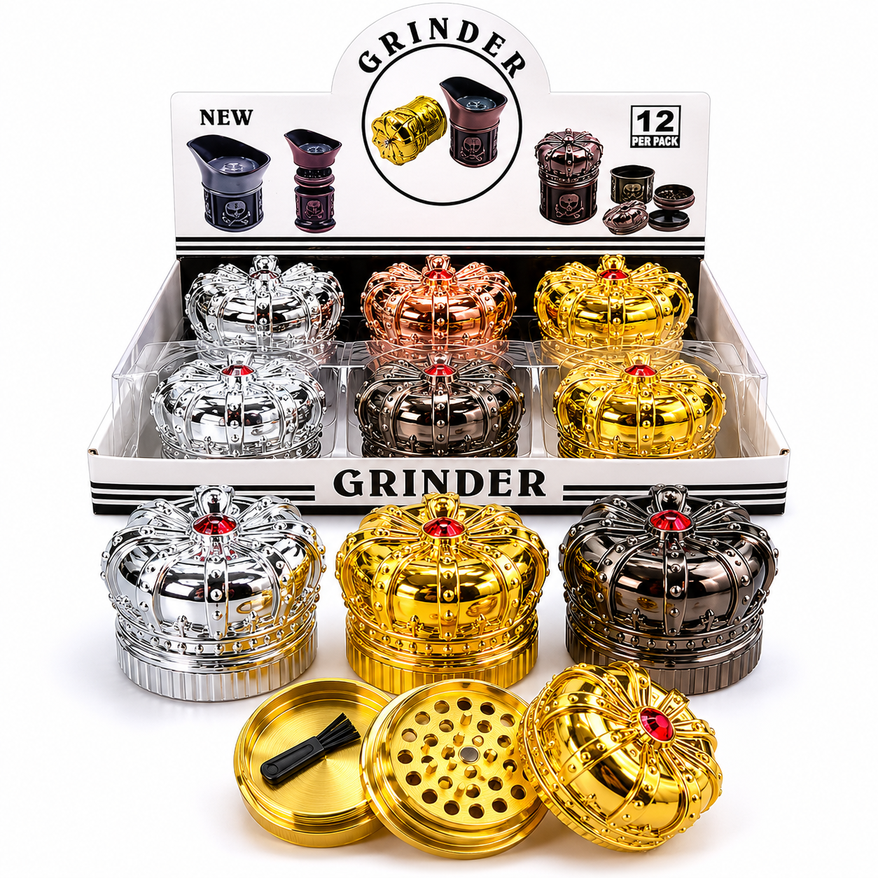CROWN DESIGNED GRINDER (GT-9697BA) - DISPLAY OF 12