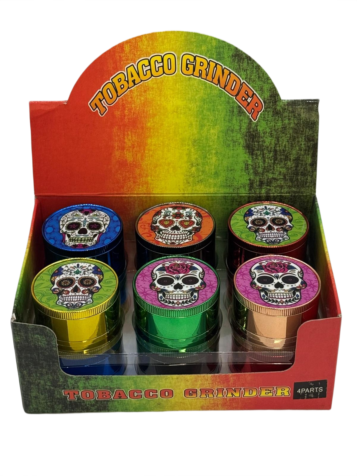 MEXICAN SKULL 3 PARTS 51MM GRINDER - DISPLAY OF 12