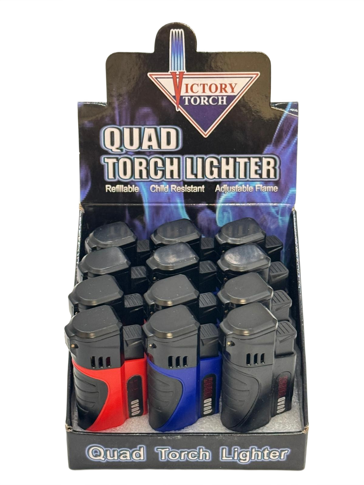 VICTORY QUAD FLAME TORCH - DISPLAY OF 12 (J9432-QS)