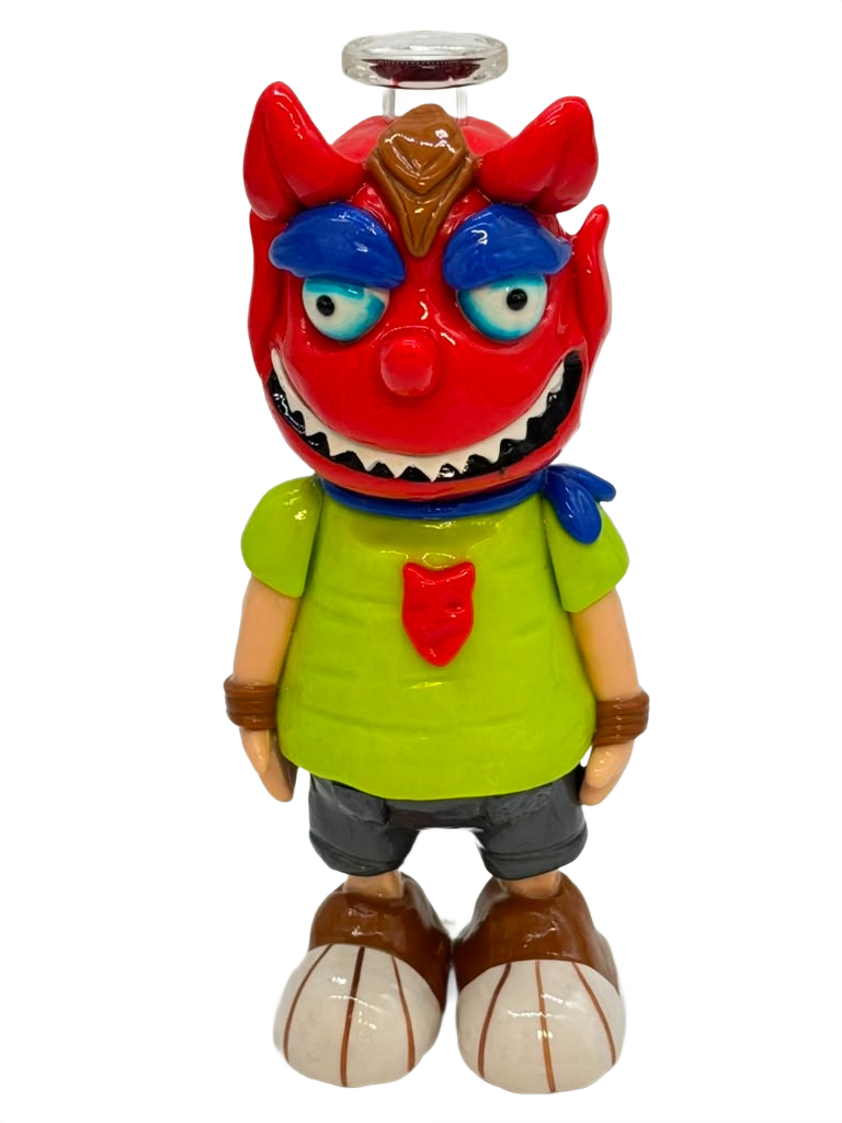 HEAVY DRESSED MONSTER GLASS WATERPIPE 7"
