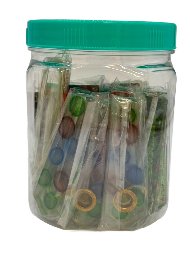 ASSORTED ACRYCLIC HANDPIPES 3" - JAR OF 20