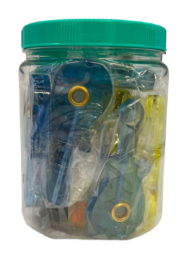 GUITAR SHAPE ACRYLIC HANDPIPE 4" - JAR OF 20