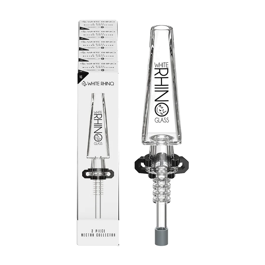WHITE RHINO 2 PIECE V6 NECTAR COLLECTOR - DISPLAY OF 5