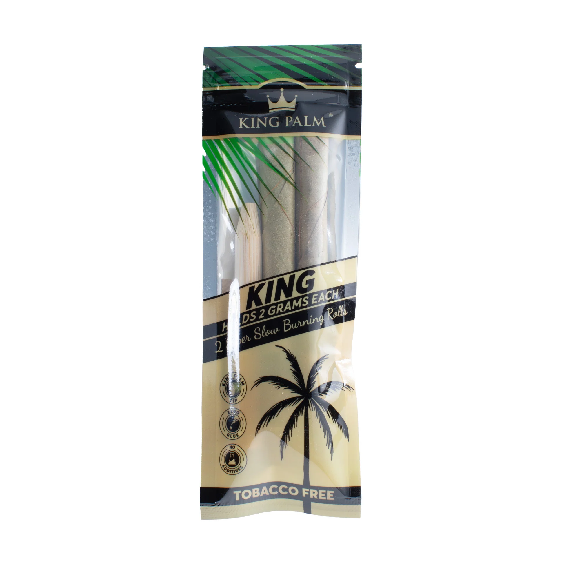 KING PALM GREEN LEAF 2-PACK KING SIZE CONES NATURAL - DISPLAY OF 10