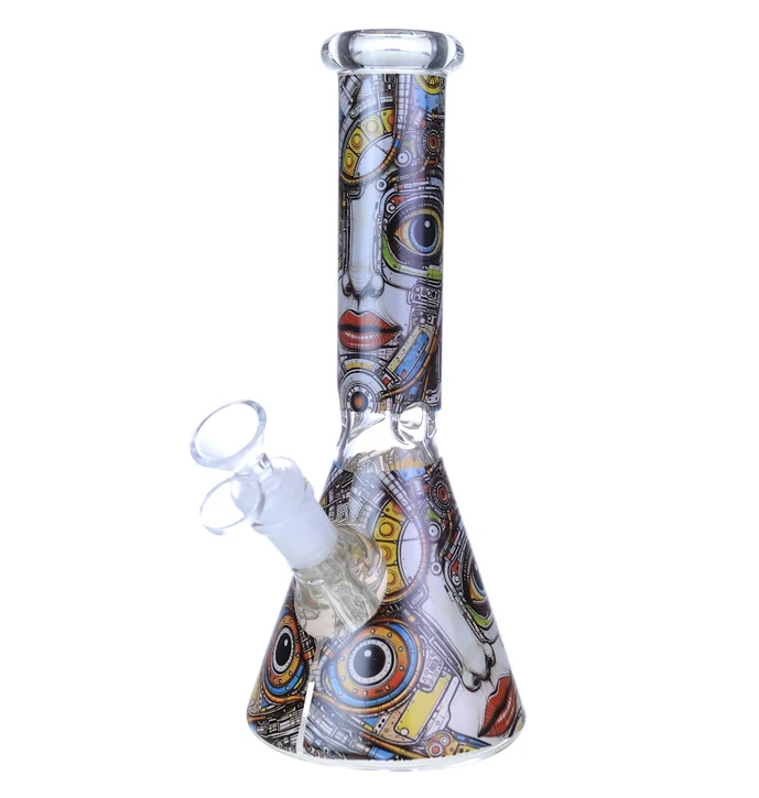 PREMIUM ROBOTIC DESIGN BEAKER GLASS WATERPIPE 10"