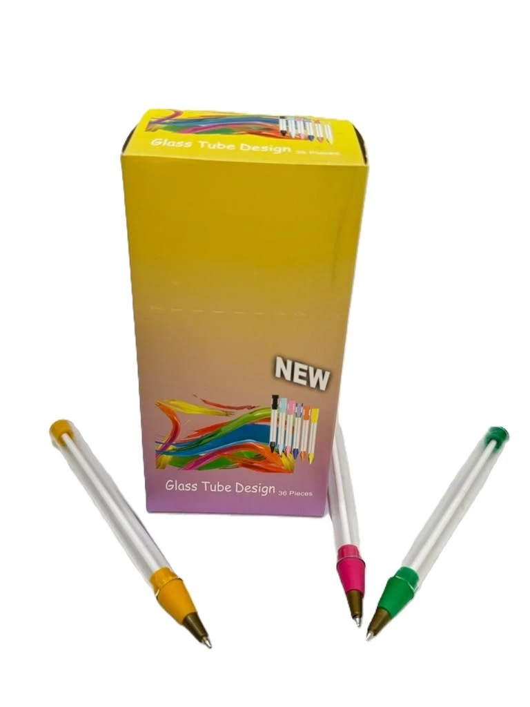 GLASS PEN TUBE PIPE - DISPLAY OF 36