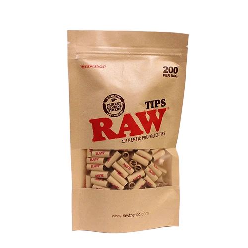 RAW AUTHENTIC PRE-ROLLED TIPS - PACK OF 200