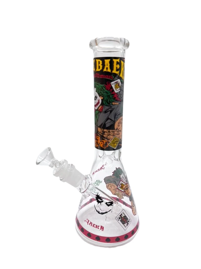 THE JOKER GLASS BEAKER WATERPIPE 10"
