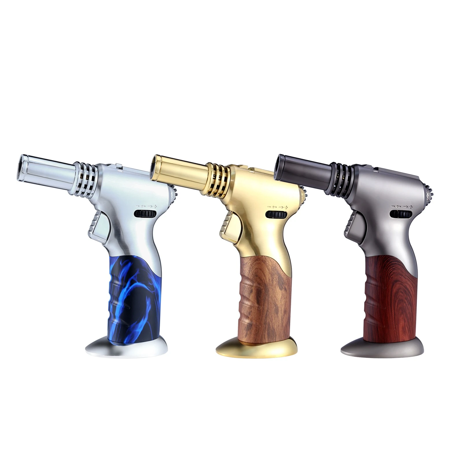 TAZ WOODEN GRIP TORCH LIGHTER - DISPLAY OF 4 (TAZ-1041)
