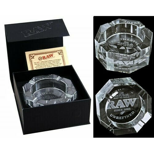  RAW (LEAD-FREE) CRYSTAL GLASS ASHTRAY 