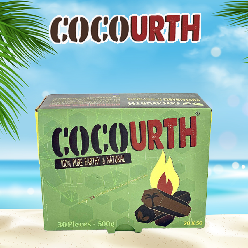 HEXAGON BRIQUETTES PREMIUM COCONUT CHARCOAL - 30CT - COCOURTH