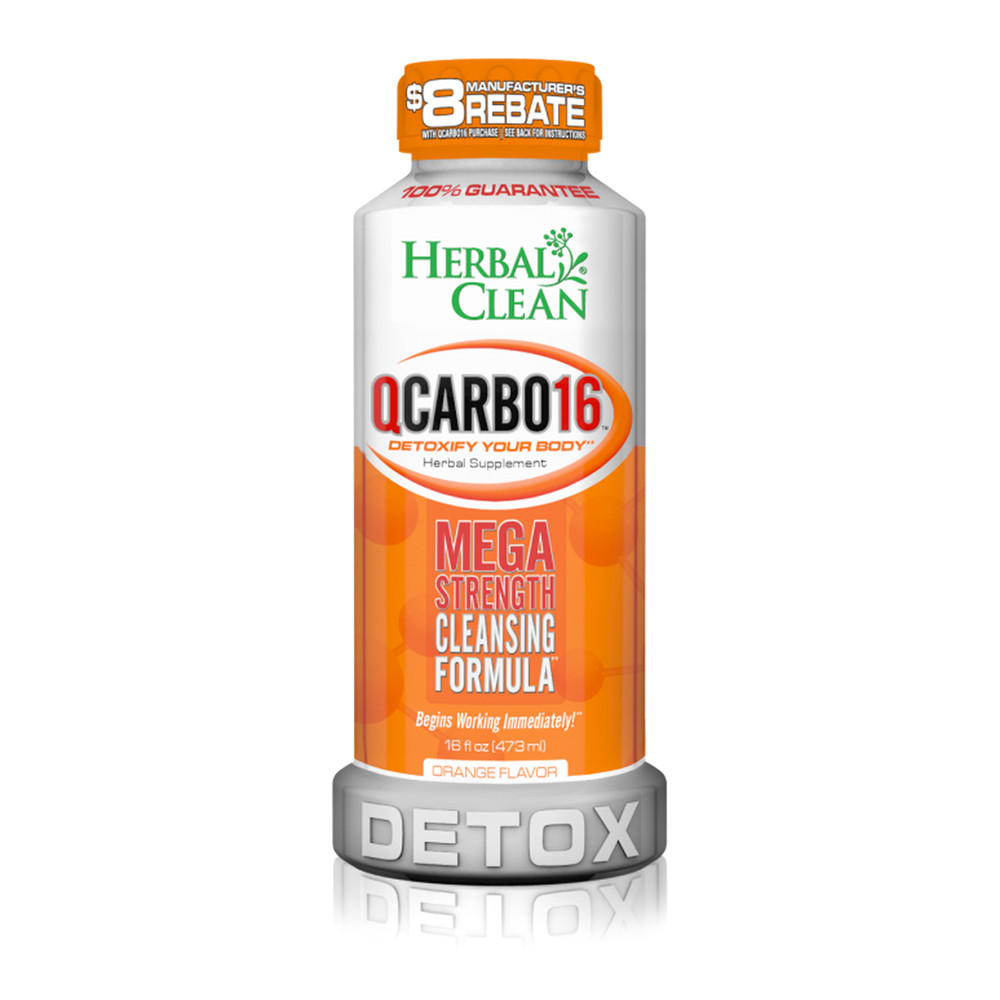 World Wholesale ORANGE FLAVOR - QCARBO SAME-DAY DETOX DRINK 16OZ - HERBAL CLEAN 